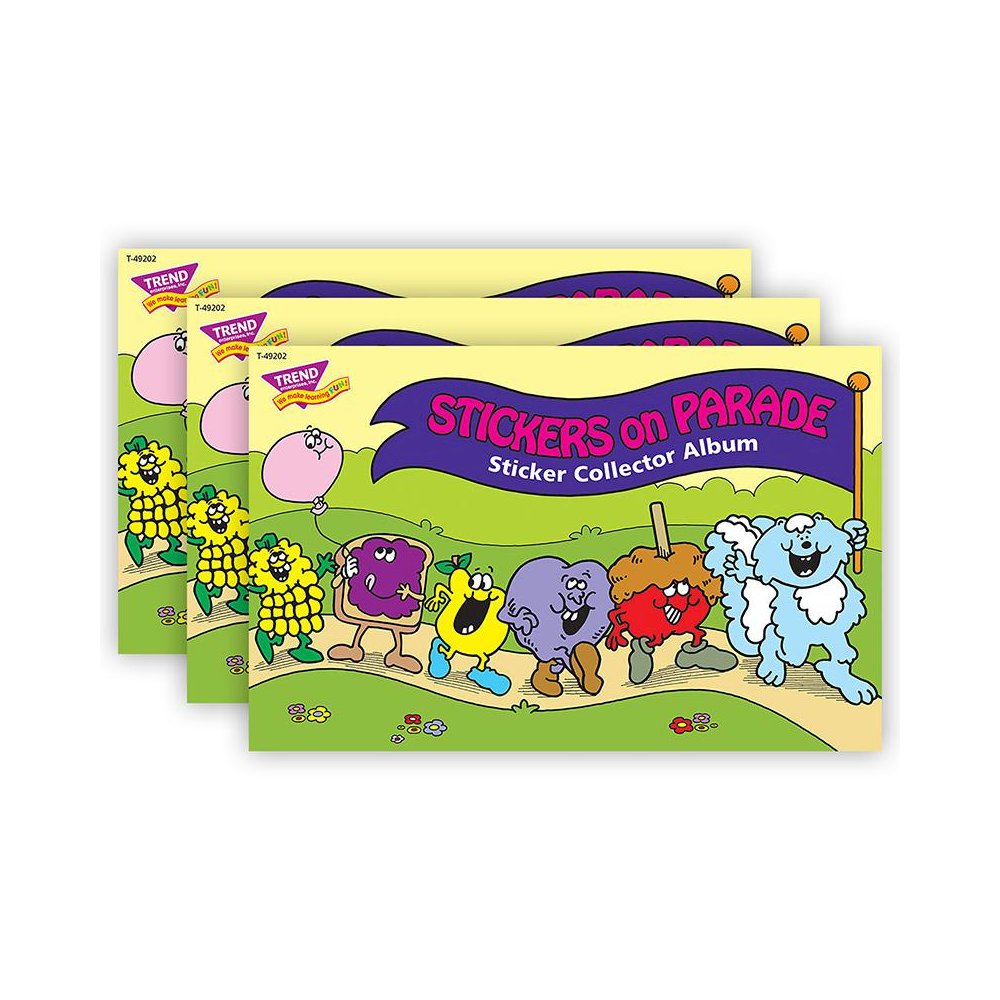 Stickers on Parade Sticker Collector Album, 16 Pages, 8.5" x 5.5", Pack of 3