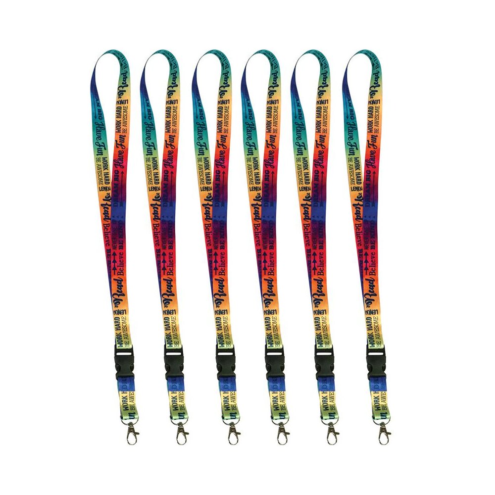 Positive Saying Watercolor Lanyard, Pack of 6