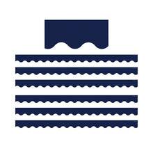 Navy Scalloped Border Trim, 35 Feet Per Pack, 6 Packs