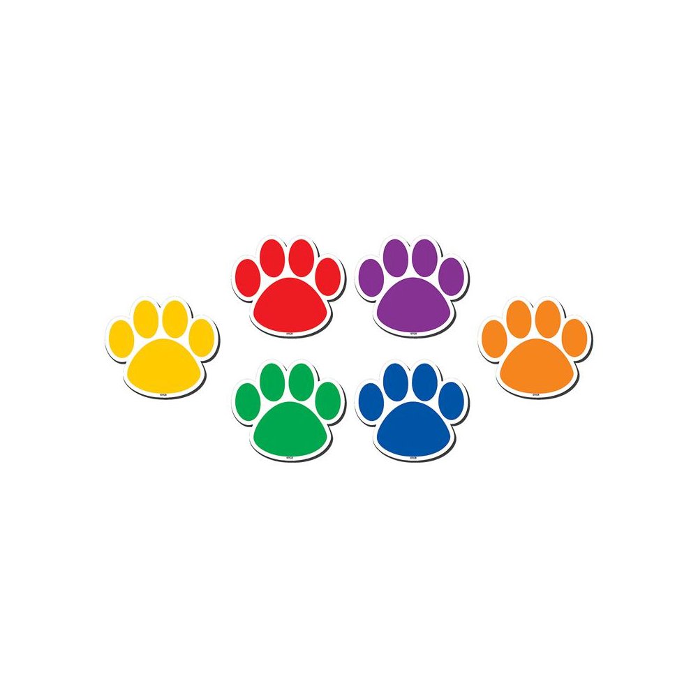 Colorful Paw Prints Magnetic Accents, 18 Per Packs, 3 Packs