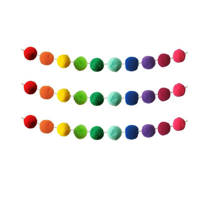 Rainbow Pom-Pom Garland, 2 Per Pack, 3 Packs