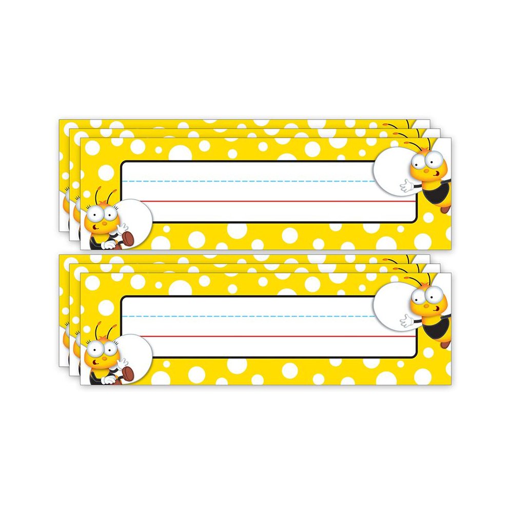 Buzz-Worthy Bees Nameplates, Grades PK-5, 36 Per Pack, 6 Packs