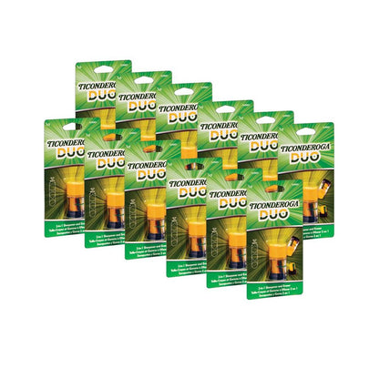 DUO Sharpener/Eraser, Green and Yellow, Pack of 12