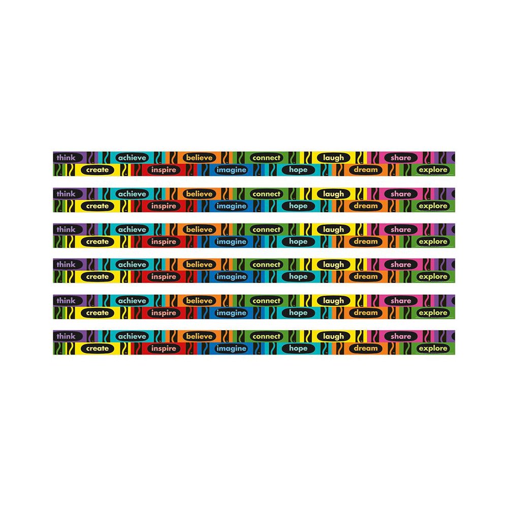 Crayola Inspirational Words Deco Trim, 37 Feet Per Pack, 6 Packs