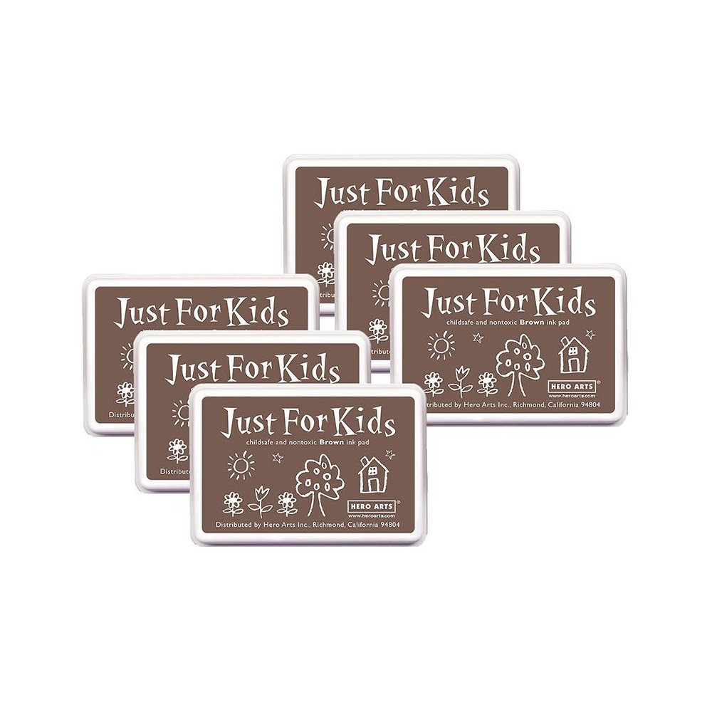 Just for Kids Ink Pad, Brown, Pack of 6