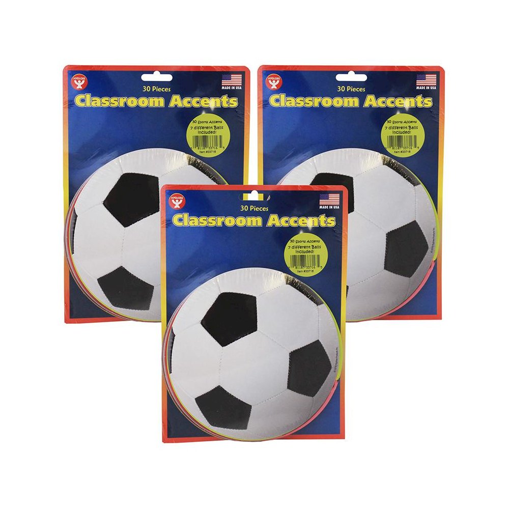6" Sports Ball Accents, 30 Per Pack, 3 Packs