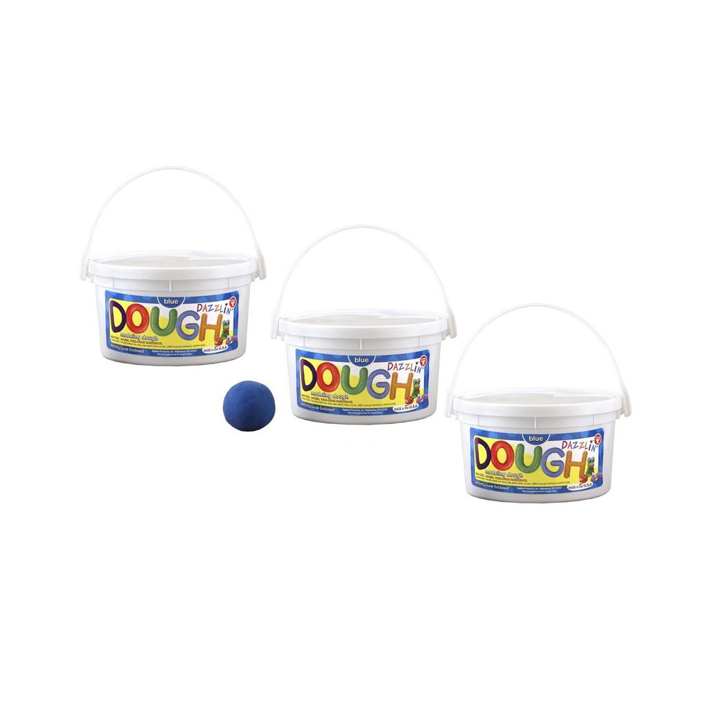 Dazzlin' Dough, Blue, 3 lb. Tub, Pack of 3