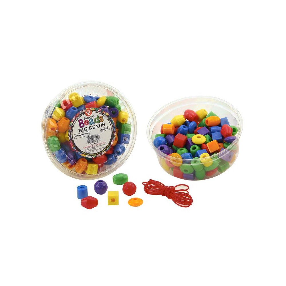 Bucket O' Beads, Big Beads with Lacing Lanyard, 16 oz. Opaque Assortment