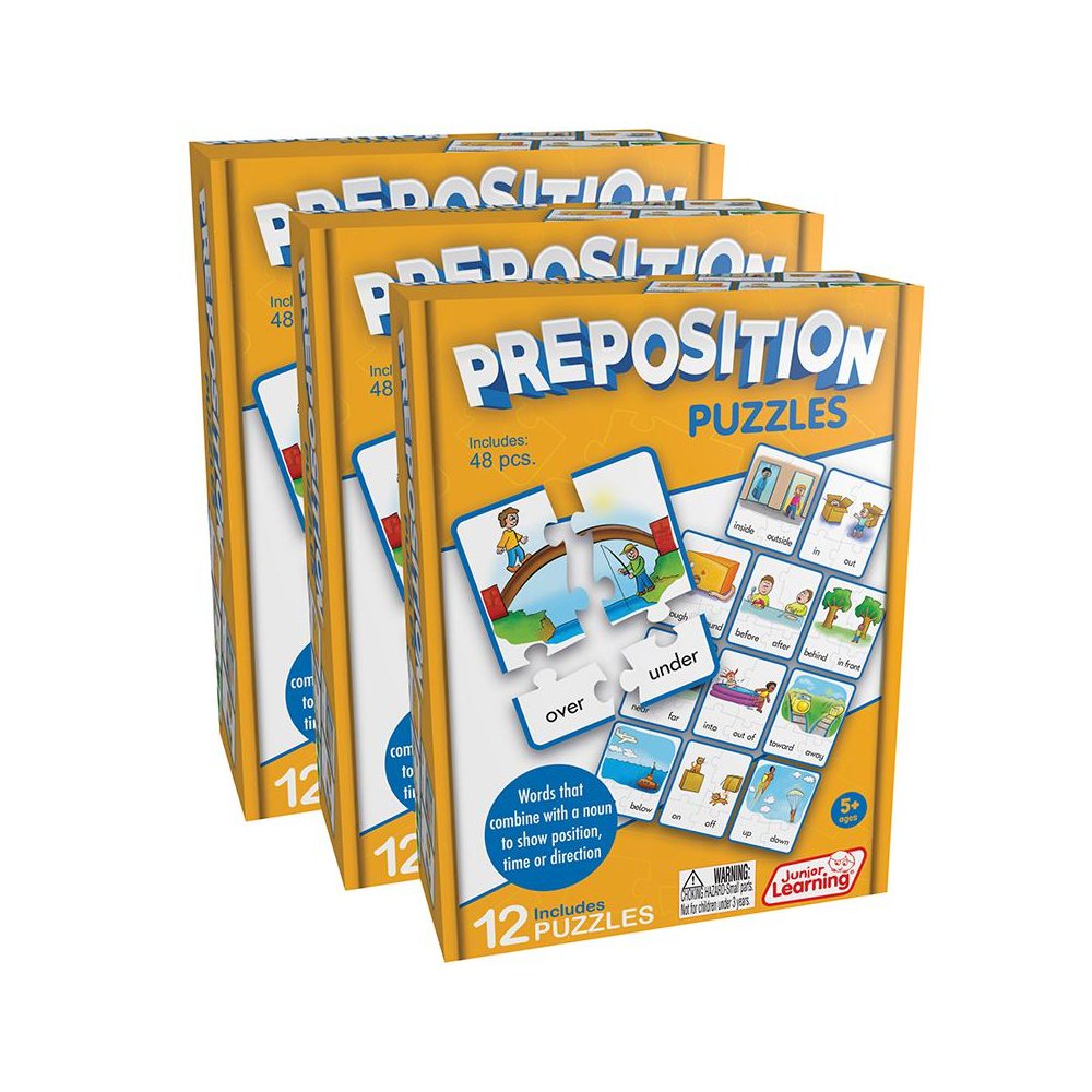 Preposition Puzzles, 12 Per Set, 3 Sets