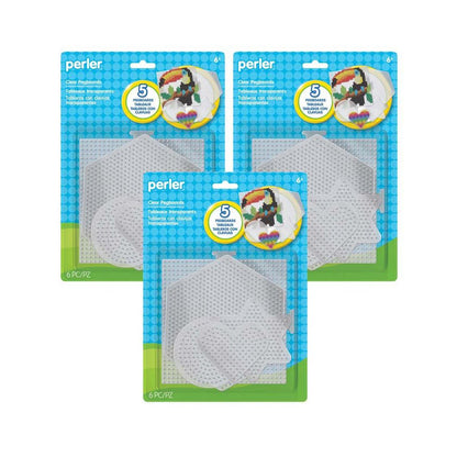 Small & Large Basic Shapes Clear Pegboards, 5 Per Pack, 3 Packs