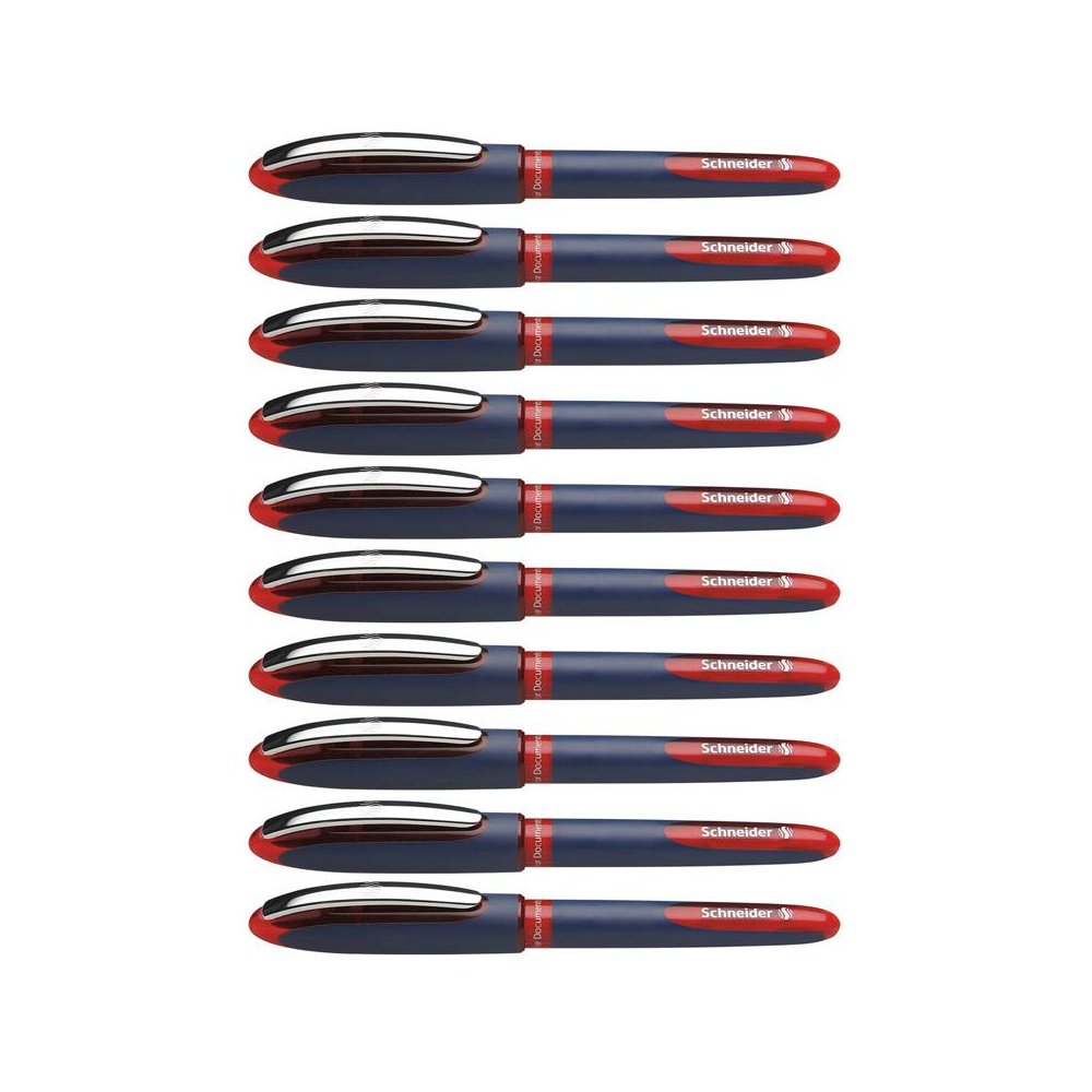 One Business Rollerball Pens, 0.6mm, Red, Pack of 10