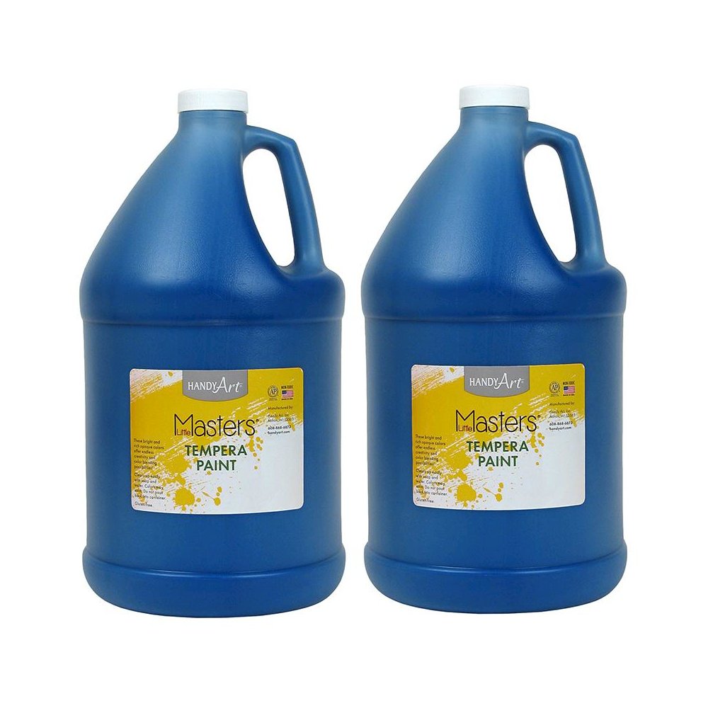 Little Masters Tempera Paint, Blue, Gallon, Pack of 2