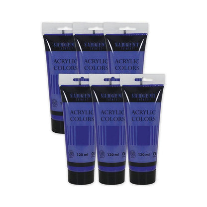 Acrylic Paint Tube, 120 ml, Dark Cobalt Violet, Pack of 6