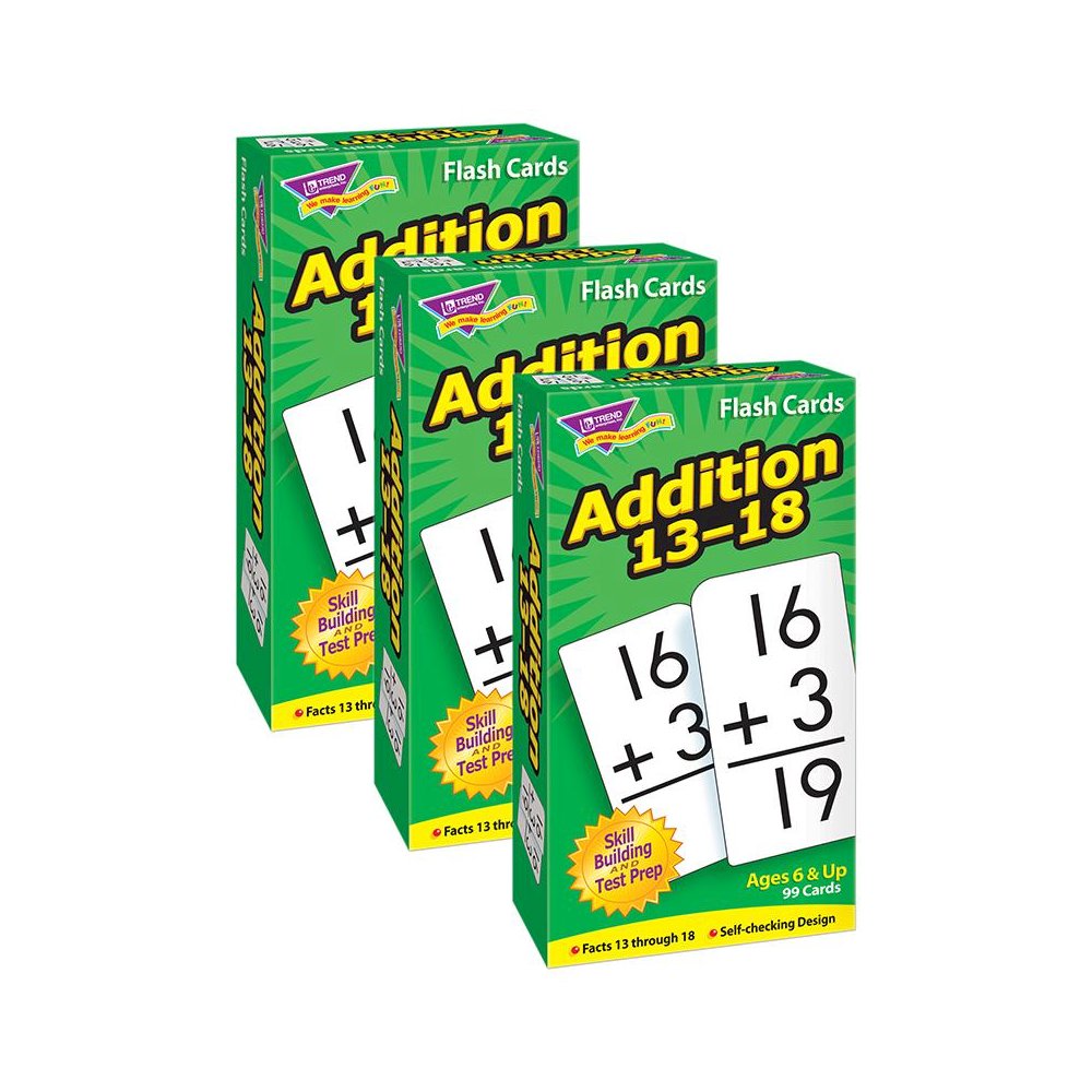 Addition 13-18 Skill Drill Flash Cards, 3 Packs