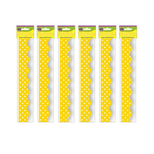 Yellow Mini Polka Dots Border Trim, 35 Feet Per Pack, 6 Packs