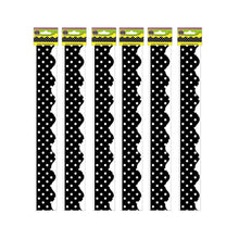 Black Mini Polka Dots Border Trim, 35 Feet Per Pack, 6 Packs