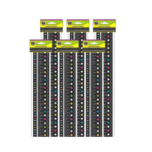 Chalkboard Brights Straight Border Trim, 35 Feet Per Pack, 6 Packs