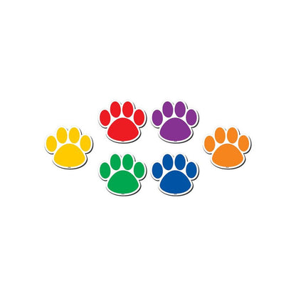 Colorful Paw Prints Magnetic Accents, 18 Per Packs, 3 Packs