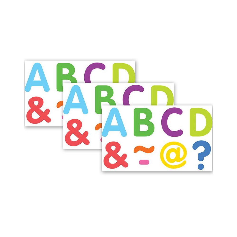 Colorful Classic 2" Magnetic Letters, 87 Pieces Per Pack, 3 Packs