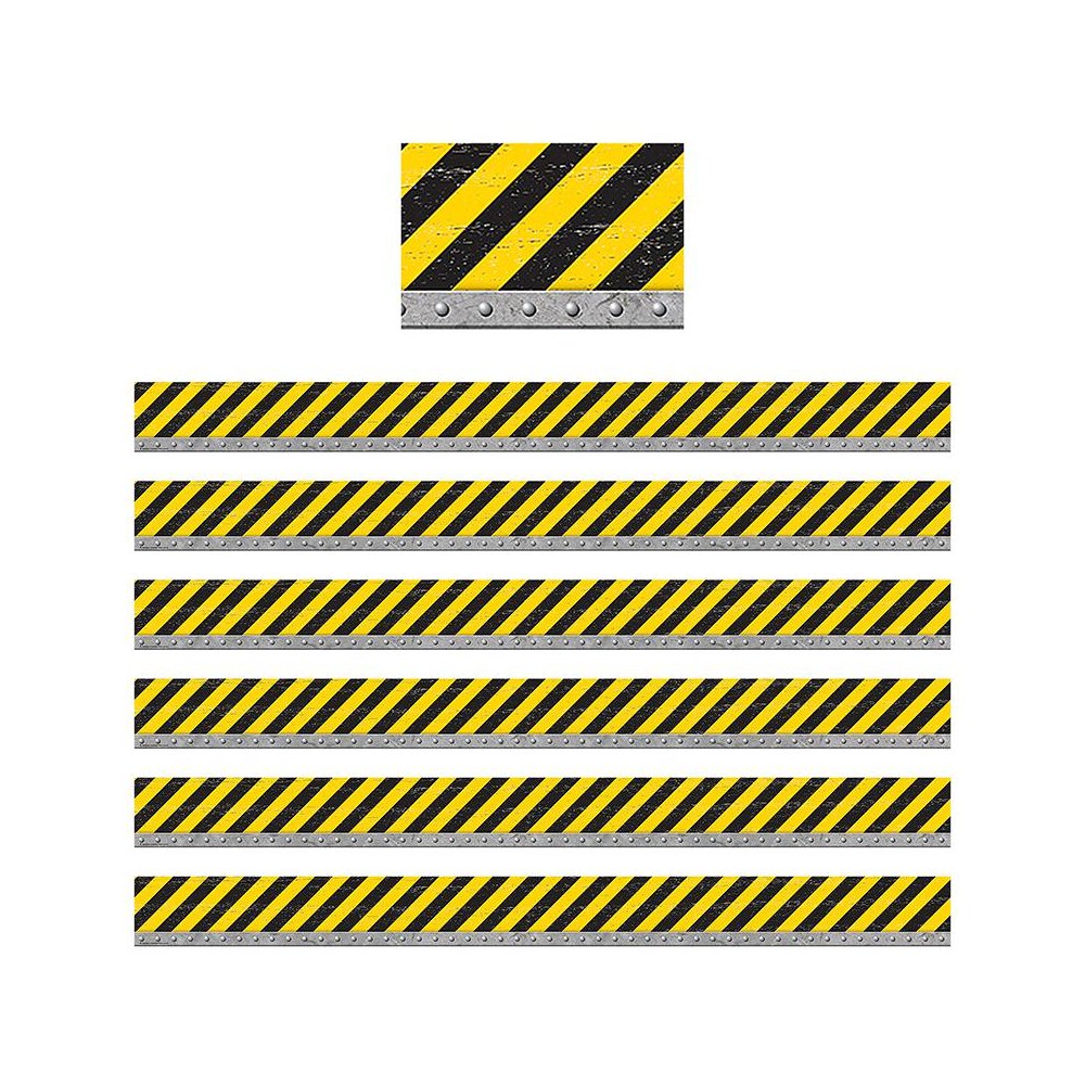 Under Construction Straight Border Trim, 35 Feet Per Pack, 6 Packs