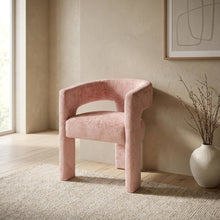 Jacquard Sculpture Accent Chair for Living Room or Bedroom, Pink