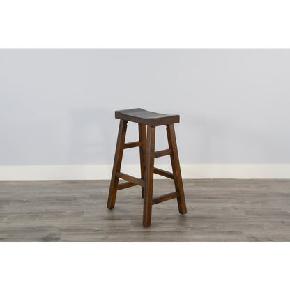 Bar Saddle Seat Stool, Wood Seat (Set of 2)