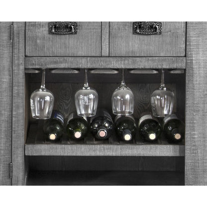 80" Traditional Wood Home Bar with Stools