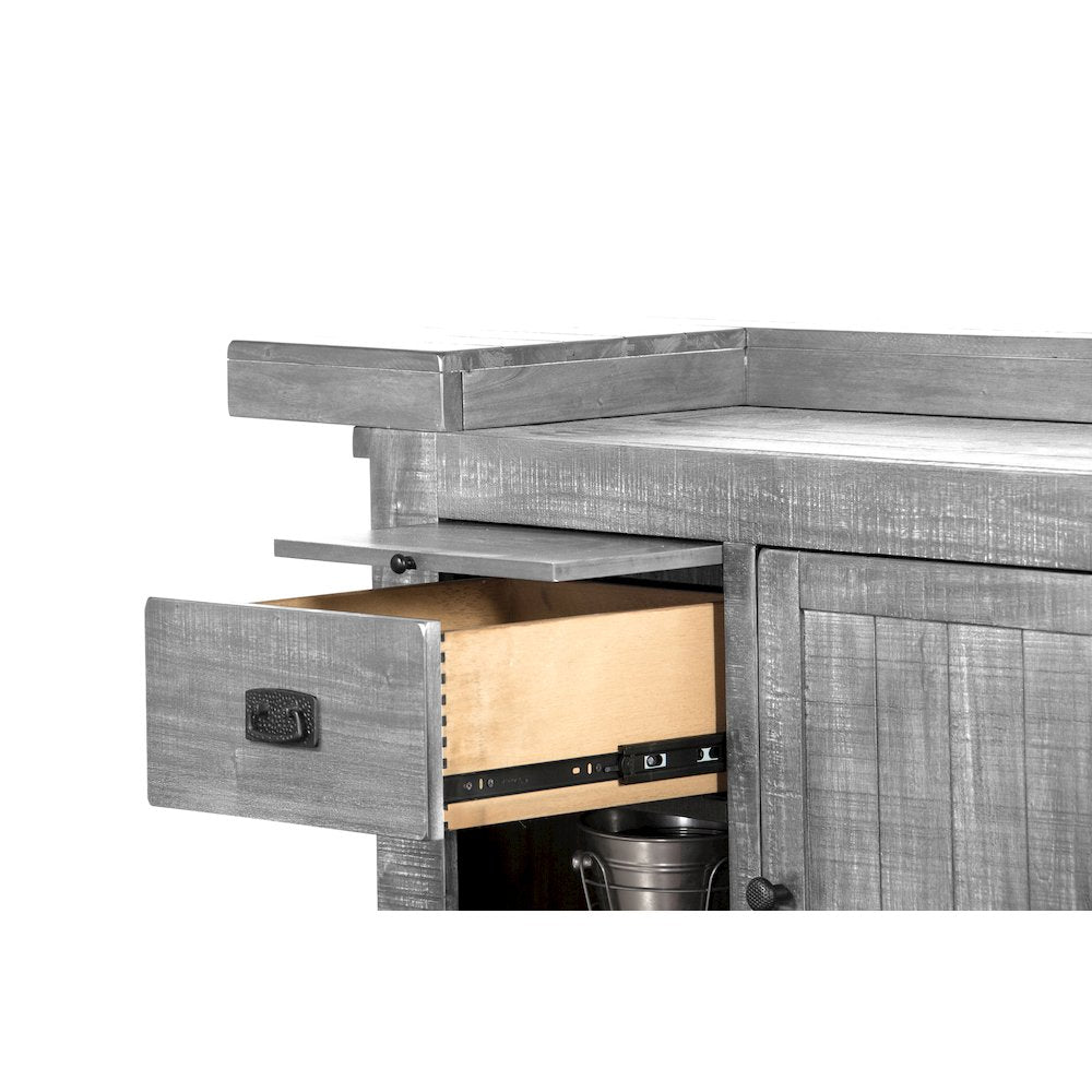 80" Traditional Wood Home Bar with Stools