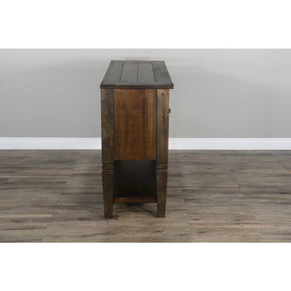Homestead 54" Transitional Mahogany Wood Server in Tobacco Leaf