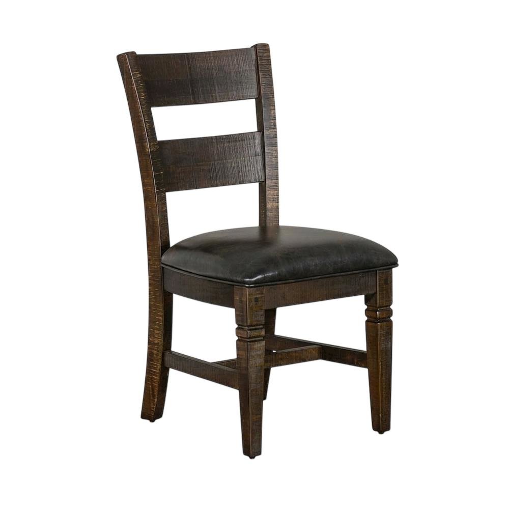 Dark Brown Ladderback Wood Dining Chairs Set of 2 with Transitional Style