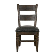 Dark Brown Ladderback Wood Dining Chairs Set of 2 with Transitional Style