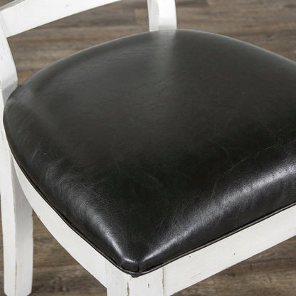 White Ladderback Dining Chairs Set of 2 with Farmhouse Style