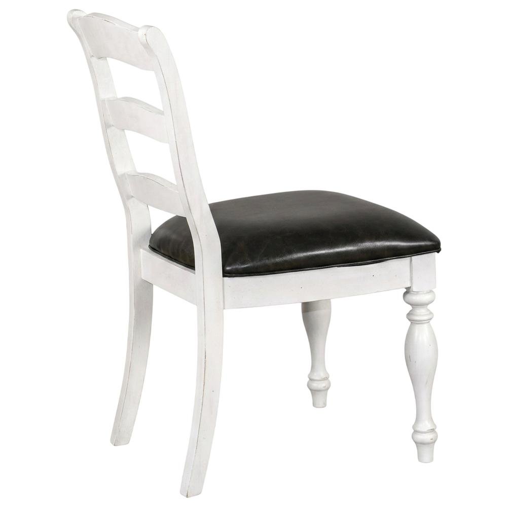 White Ladderback Dining Chairs Set of 2 with Farmhouse Style