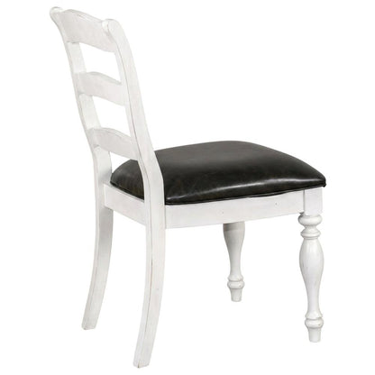 White Ladderback Dining Chairs Set of 2 with Farmhouse Style