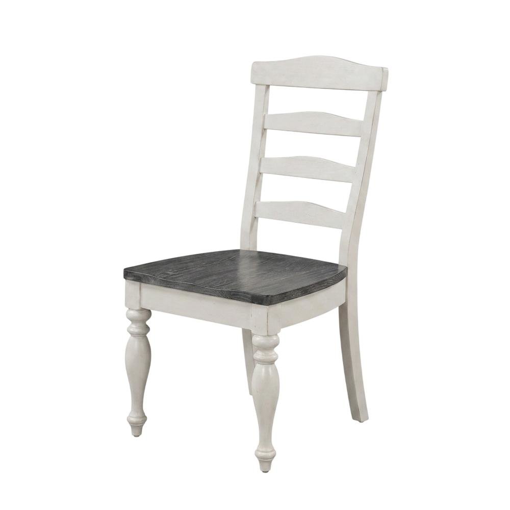 Dark Brown Ladderback Dining Chairs with Wood Seats, Farmhouse Style, Set of 2