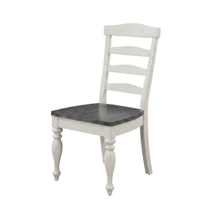 Dark Brown Ladderback Dining Chairs with Wood Seats, Farmhouse Style, Set of 2