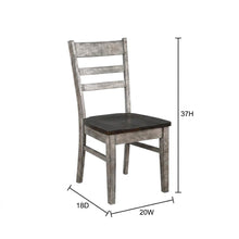Dark Brown Ladderback Dining Chairs with Wooden Seats, Set of 2