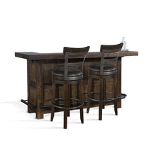 80" Traditional Wood Home Bar with Stools