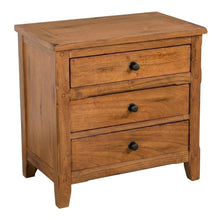Beige Nightstand with Rustic Style and Mindi Wood for Bedroom Storage