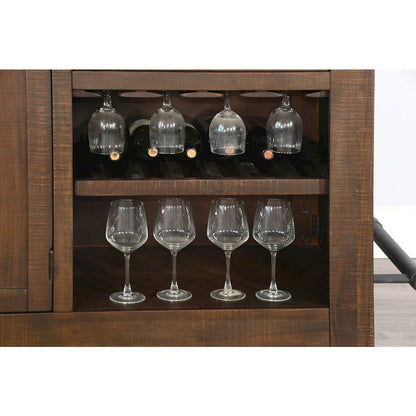 80" Traditional Wood Home Bar with Stools