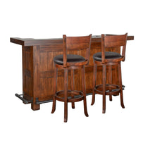78" Farmhouse Wood Home Bar Set