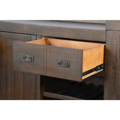 80" Traditional Wood Home Bar with Stools