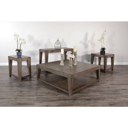 Doe Valley Mahogany Wood Coffee Table with Casters in Light Brown