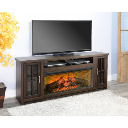 76" Media Console with Electric Fireplace