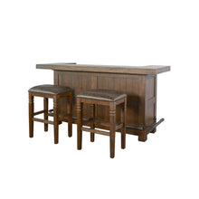 80" Traditional Wood Home Bar with Stools