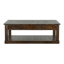 Dark Brown Coffee Table with Casters for Easy Mobility and Traditional Style