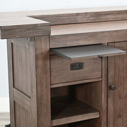 80" Traditional Wood Home Bar with Stools