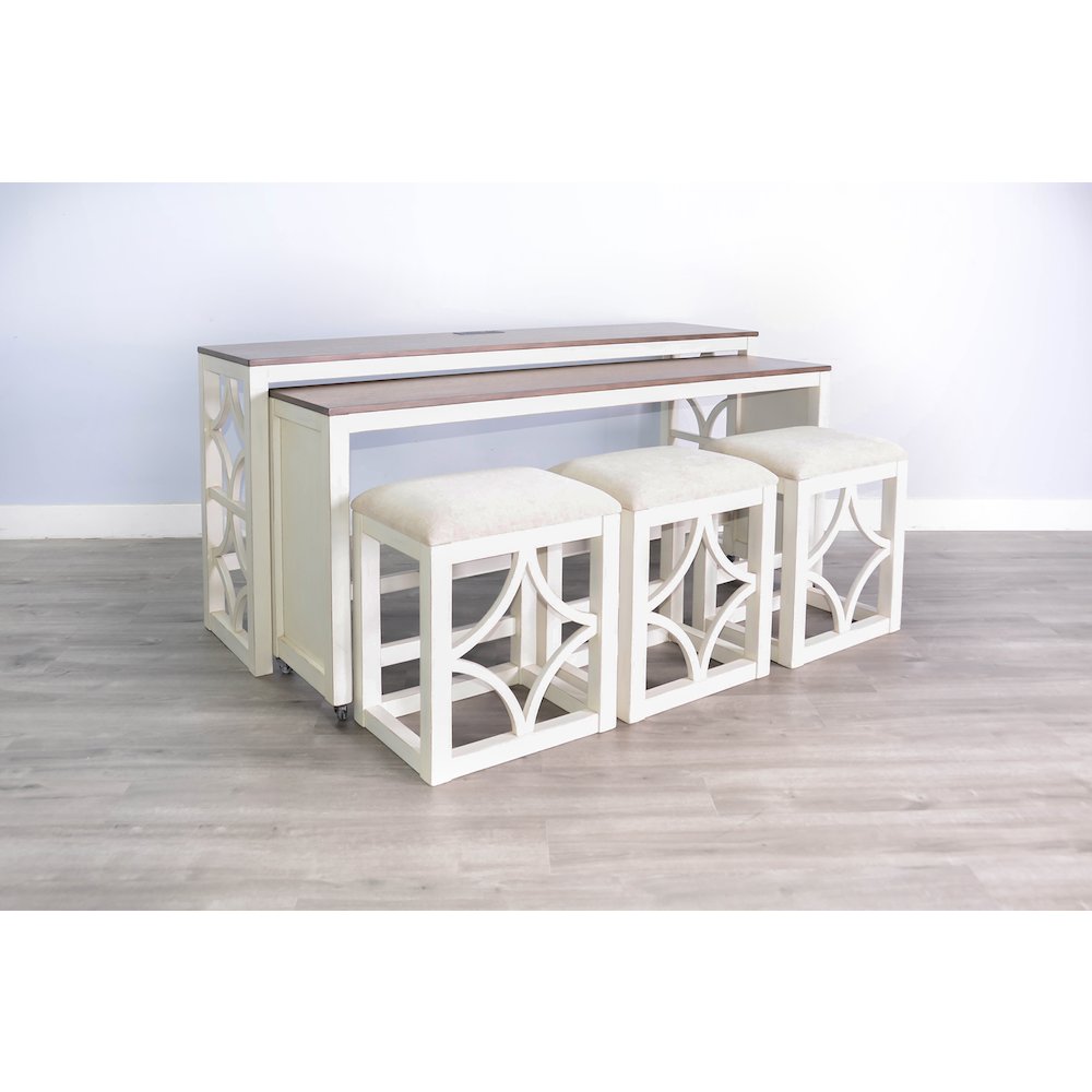 Nesting 5-Piece Console Table with Stools