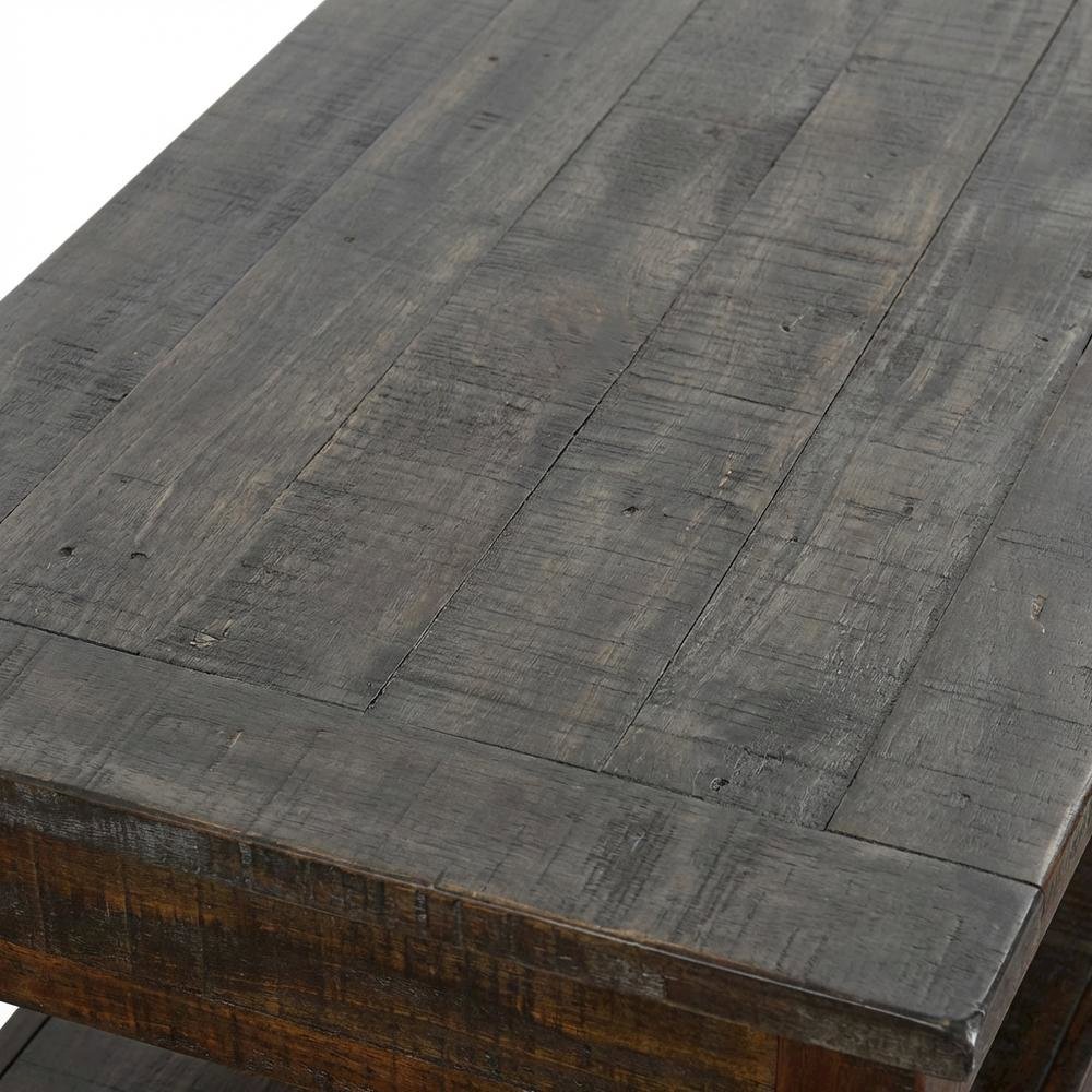 Dark Brown Coffee Table with Casters for Easy Mobility and Traditional Style