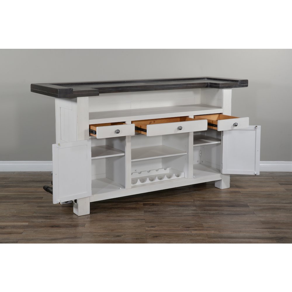 78" Farmhouse Wood Home Bar Set